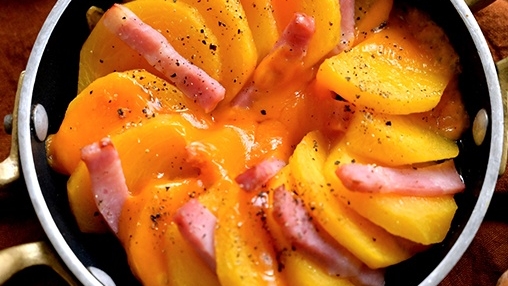 柿とベーコンのミモレット焼き